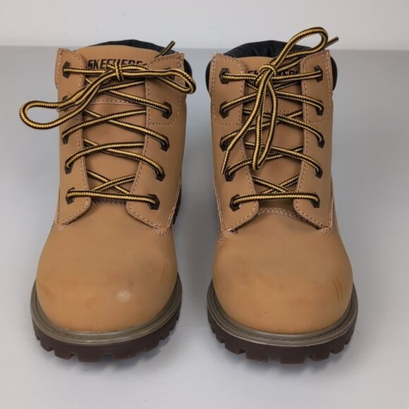 Skechers Mecca Mitigate Lumber Boots Ankle Faux Leather Fall Winter Waterproof - Picture 3 of 11